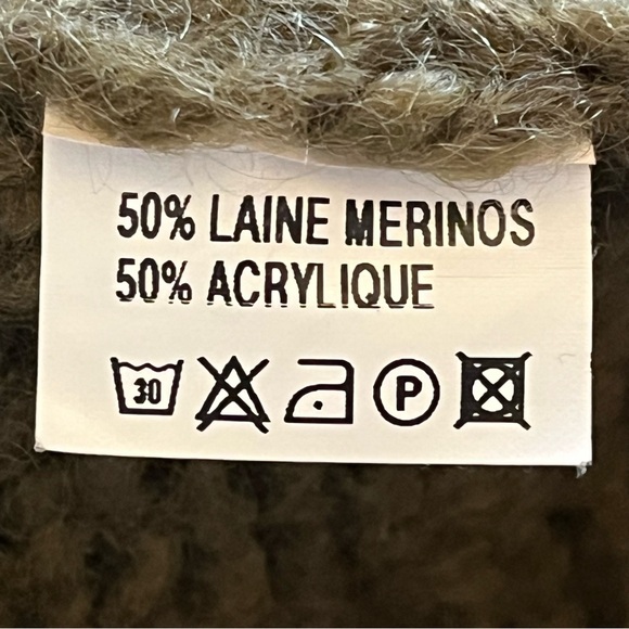 Vanessa Bruno Merino Wool Blend Faux Fur Collar Knit Brown Sweater Coat - Picture 11 of 12